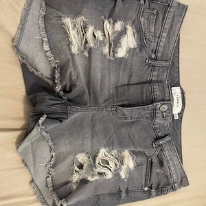 Torrid size 16 grey distressed shorts
